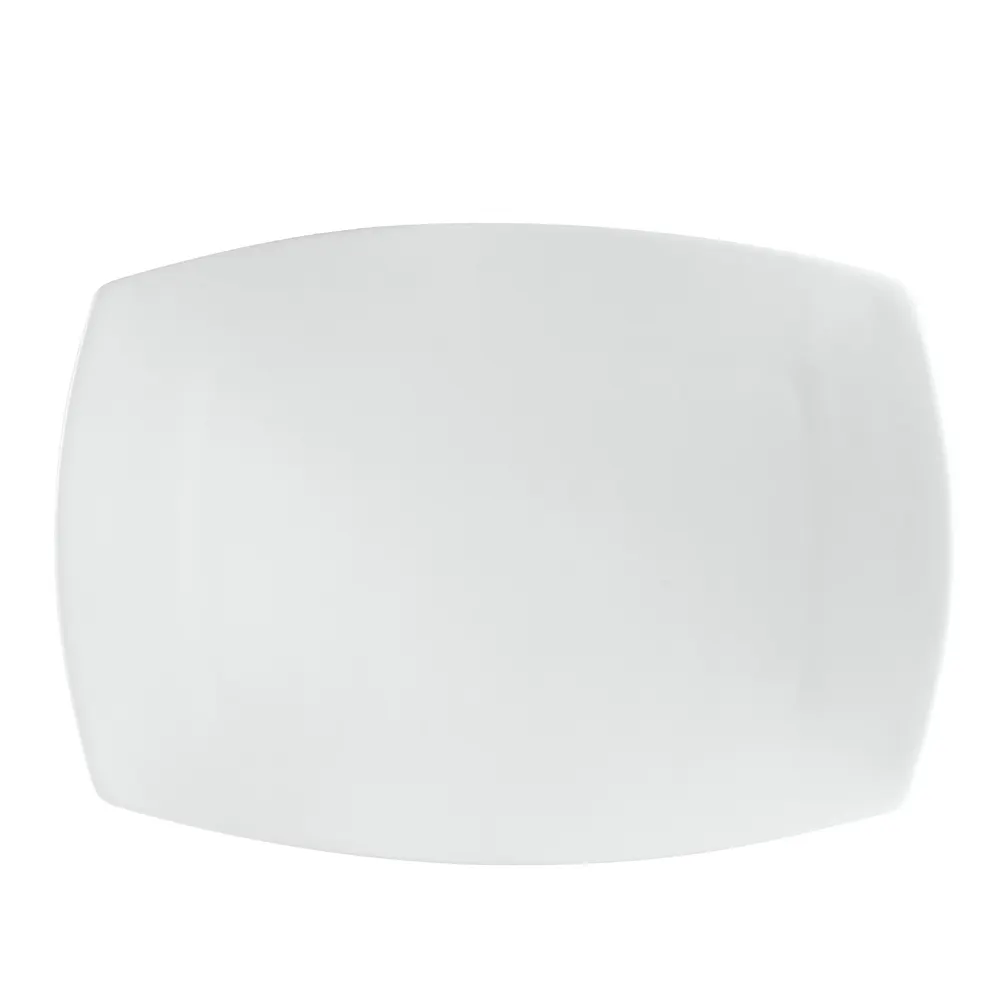 CAC China SHA-93 Sushia Platter 12-1/2" L X 9" W X 1" H Porcelain White Dishwasher Safe - Dozen