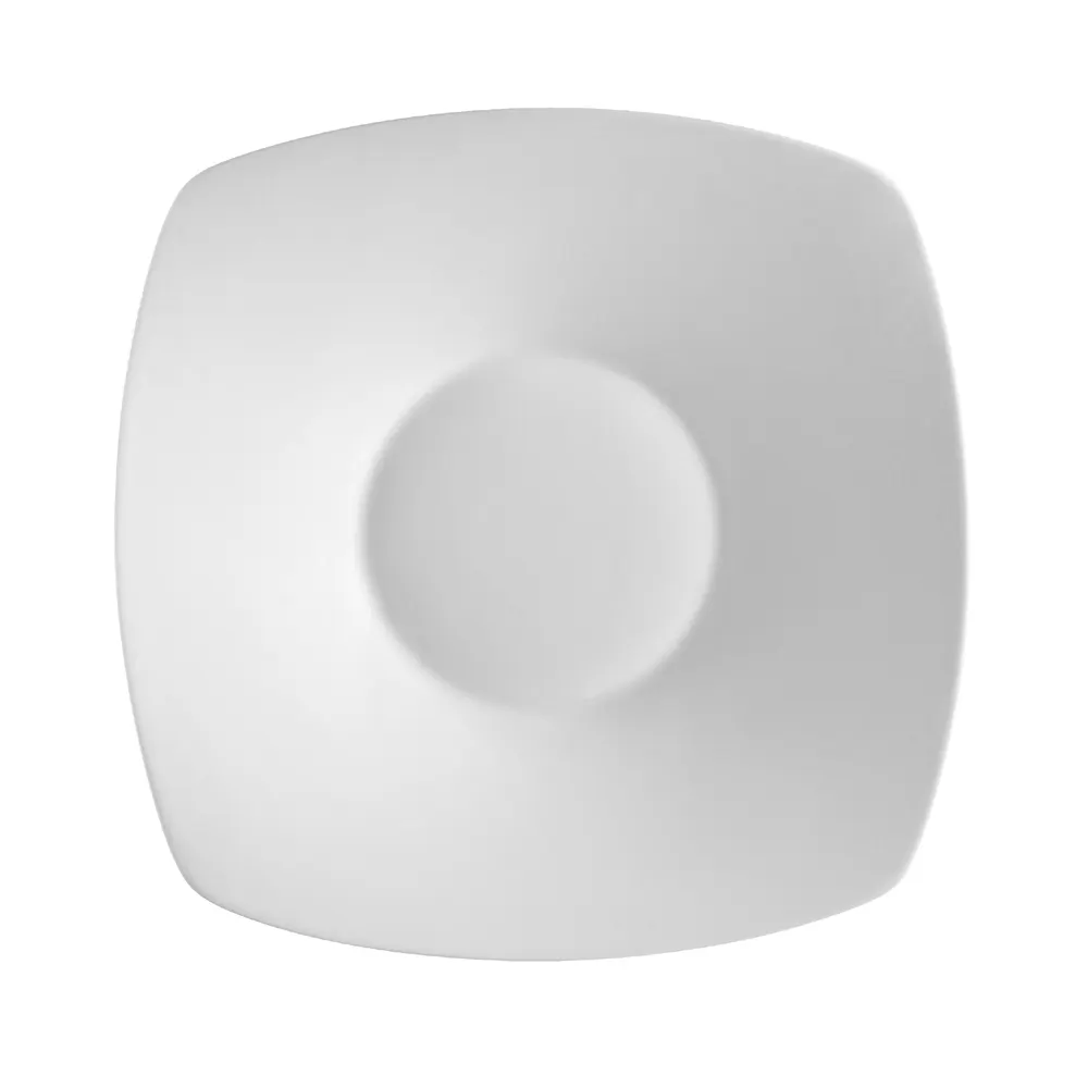 CAC China SHA-CQ21 Sushia Salad Plate, 11" x 11" x 2" Square Coupe, Super White Porcelain - Dozen