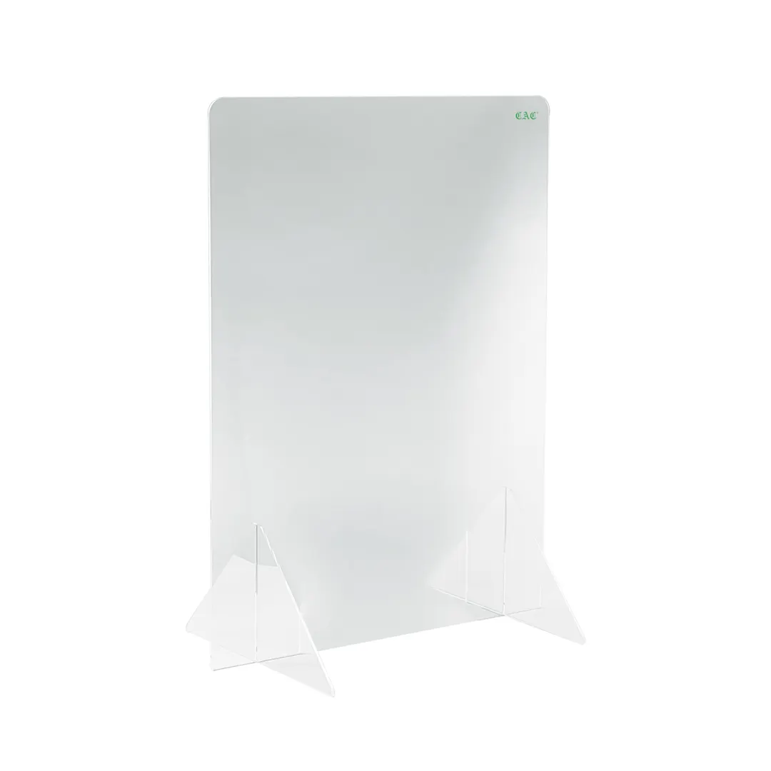 CAC China SHLD-2432N Self-Standing Shield, 24"W x 32"H, Clear Acrylic, BPA-Free, No Window, Sold as Set