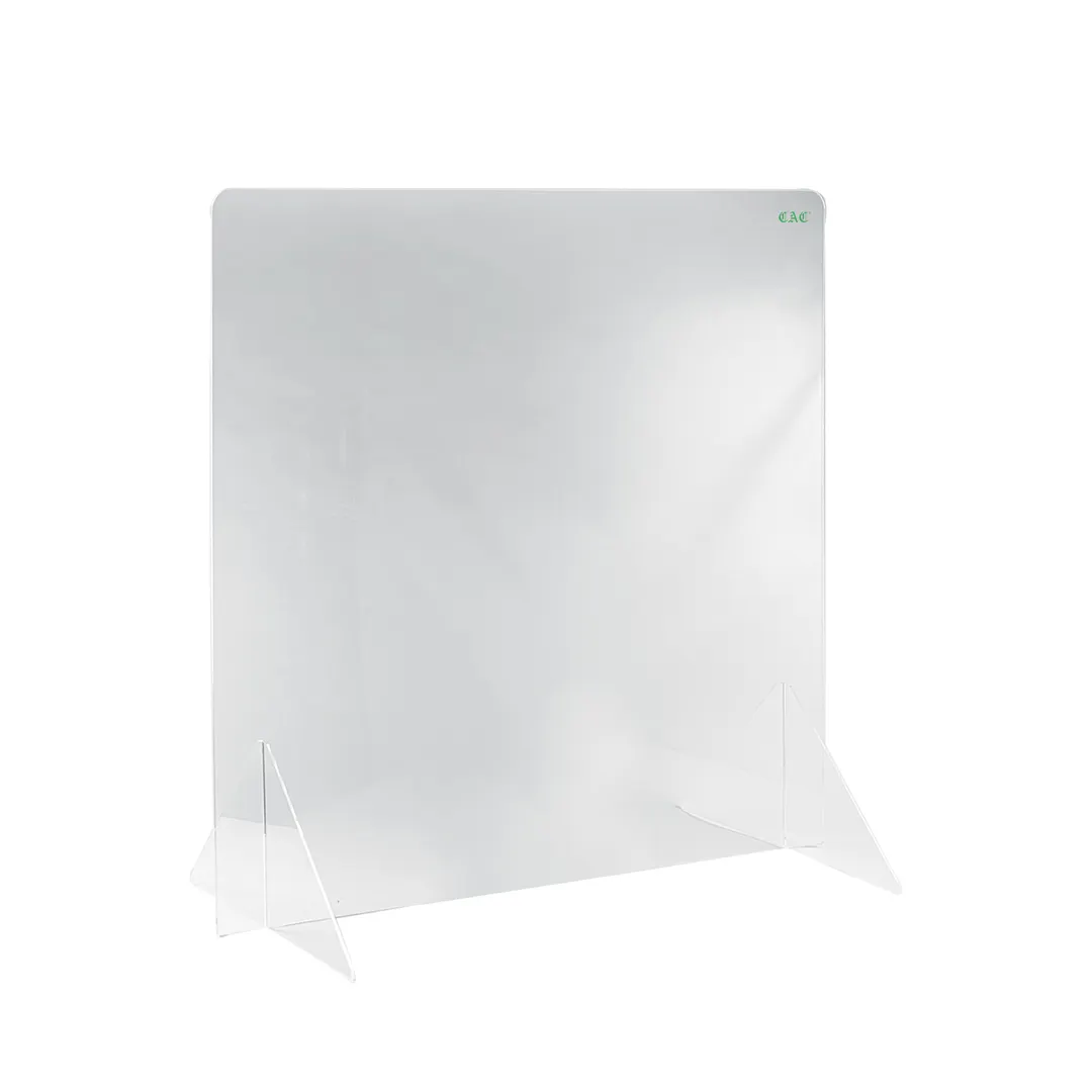 CAC China SHLD-3632N Self-Standing Shield, 36"W x 32"H Clear Acrylic, BPA Free, No Window, Sold as Set