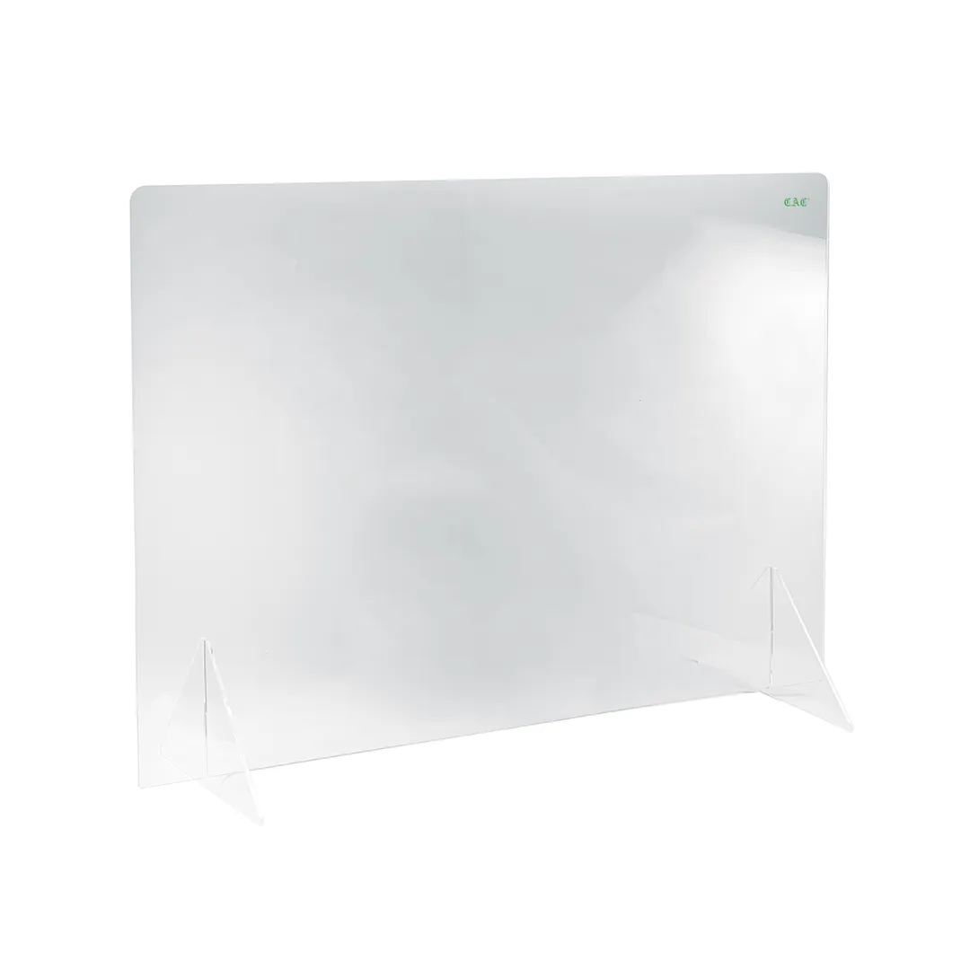 CAC China SHLD-4832N Self-Standing Shield, 48"W x 32"H Clear Acrylic, BPA-Free, No Window, Set