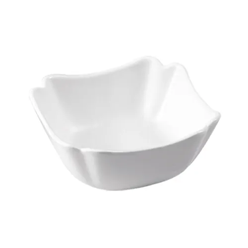 CAC China SLB-7 RCN Specialty Salad Bowl, 38 oz., 6-3/4" Square Porcelain, Super White – 1 Dozen