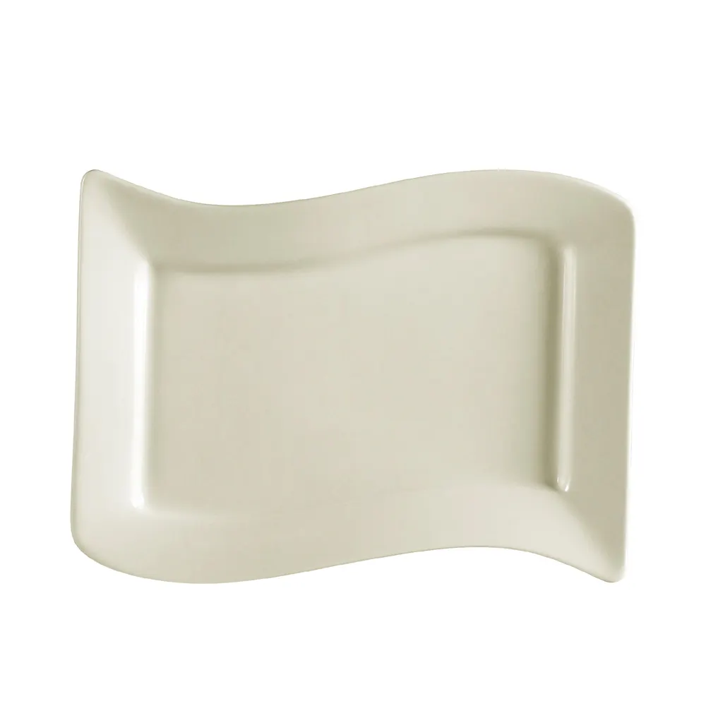 CAC China SOH-51 Soho Platter – 15-1/2" L x 10-1/2" W x 1-3/4" H Rect. White Ceramic - Dozen