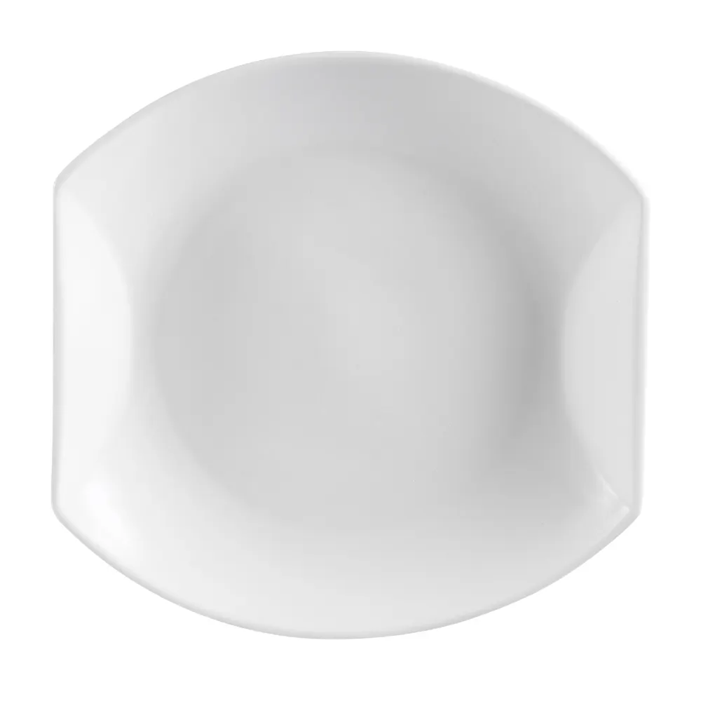 CACChina STU-13 Platter, Oval Deep Rim, 11" L x 10" W x 1-3/4" H, Bone White Porcelain - Dozen