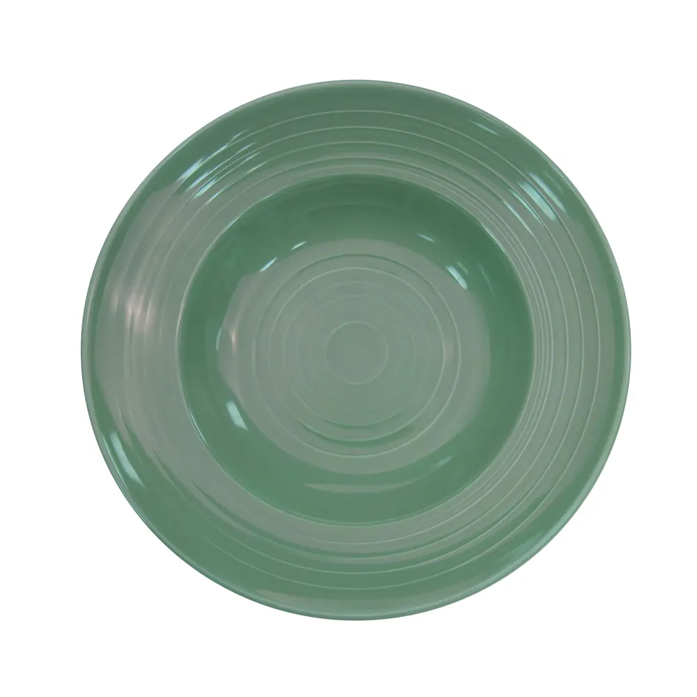 CACChina TG-3-G Tango Pasta Bowl, 9 Oz., 9" Dia. 1-7/8" H, Green Porcelain, Dishwasher Safe- 1 Dozen