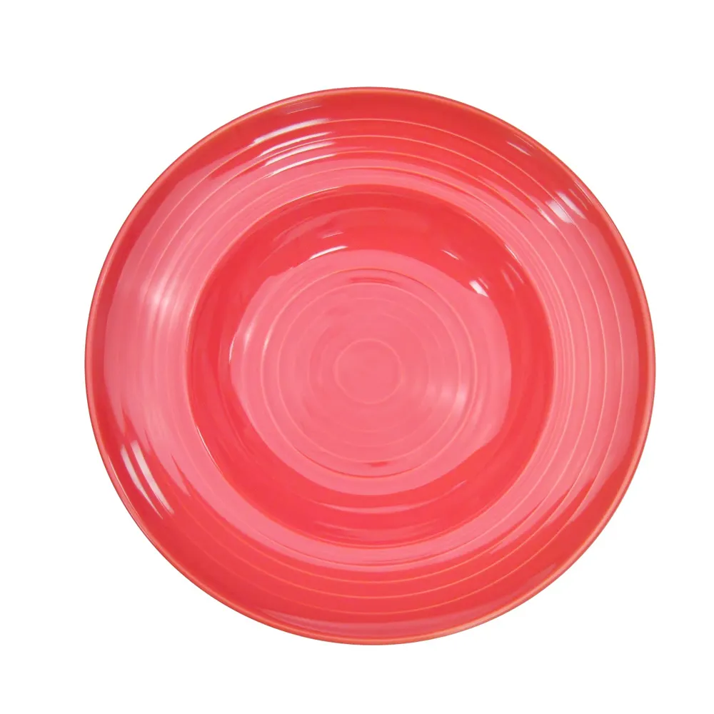 CAC China TG-3-R Tango Pasta Bowl, 9" Dia., 9 Oz., Red Porcelain, Embossed, 1-7/8" H, 1 Dozen