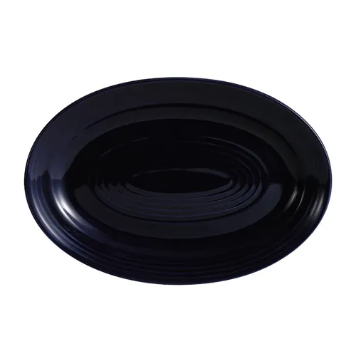 CAC China TG-34-CBU Tango Platter, 9-5/8"L x 6-1/2"W x 1"H, Oval Embossed Blue Porcelain – 1 Dozen