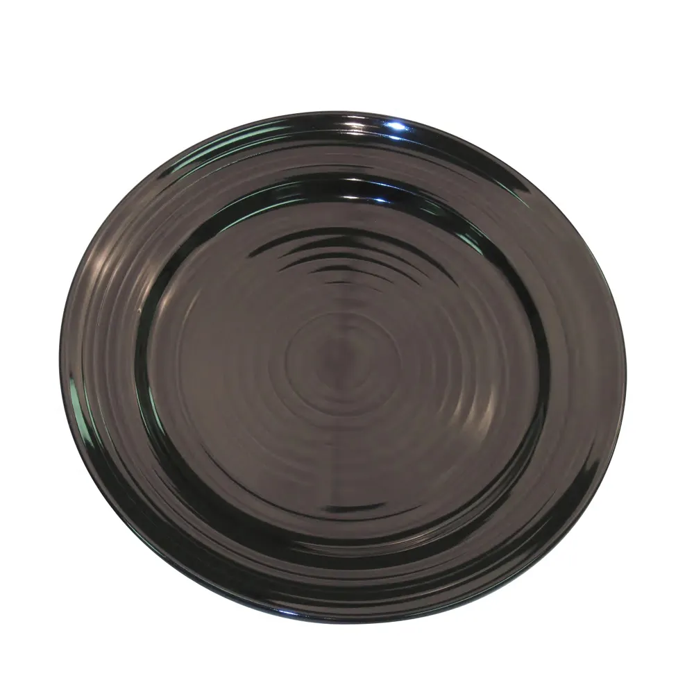 CACChina TG-7-BLK Tango Plate, 7-1/2" Dia. x 1" H, Round, Embossed Rim, Porcelain, Black - Dozen