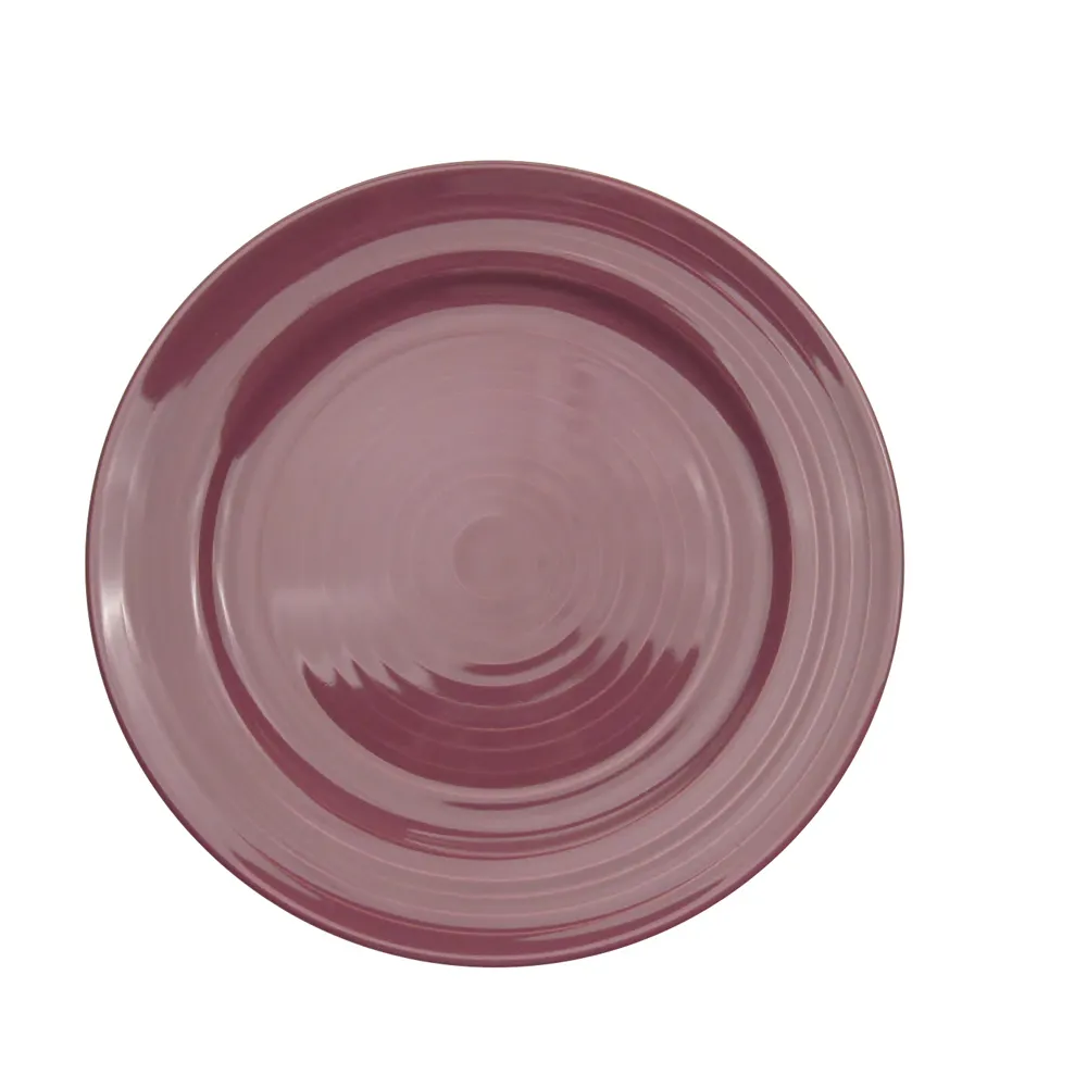 CAC China TG-9-PLM Tango Plate –9-7/8" Dia., 1-1/4" H, Round, Embossed Rim, Porcelain, Plum –1 Dozen