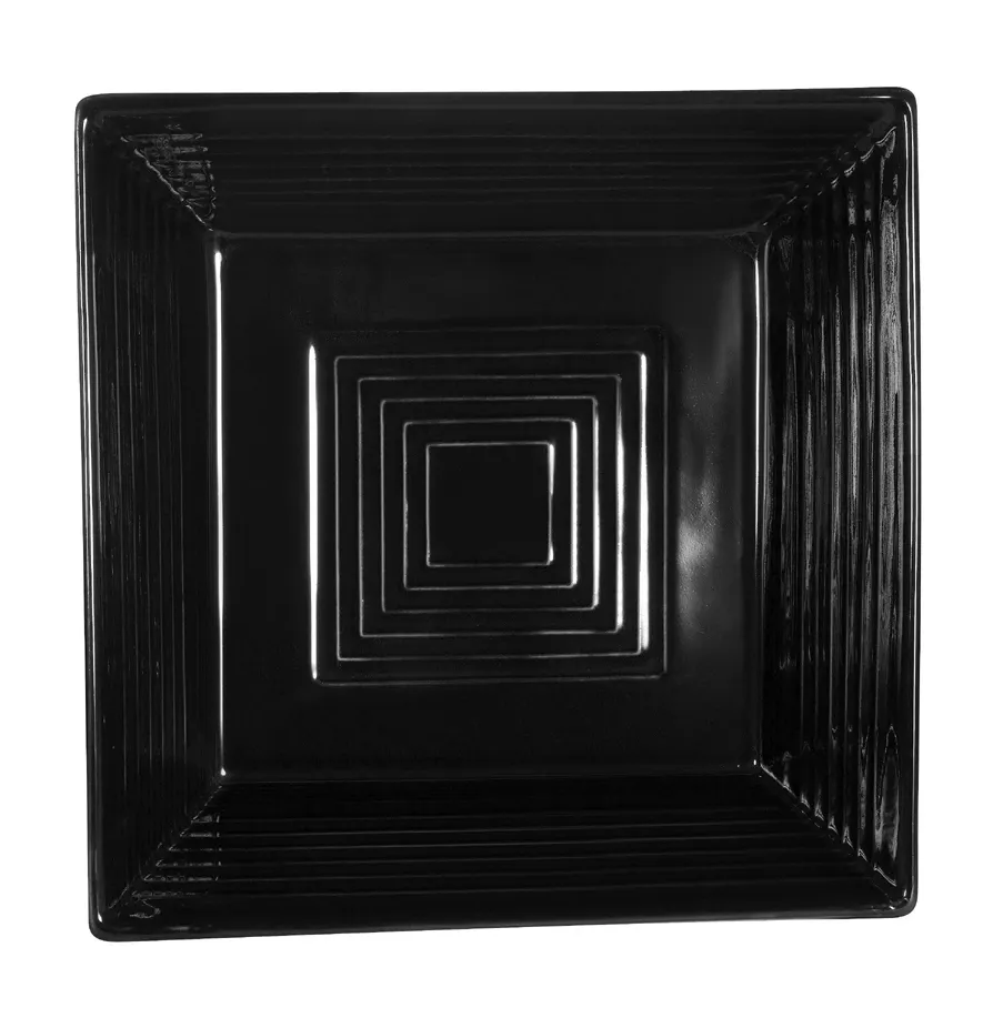CAC China TG-B6-BLK Tango Bowl, 15 Oz, 6" Square Porcelain, Black, Dishwasher/Oven/Microwave - Dozen