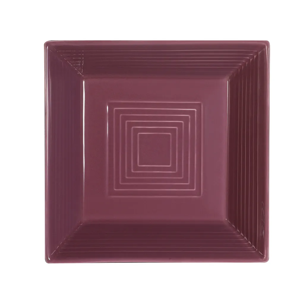 CACChina TG-B6-PLM Tango Bowl, 15 oz., 6" x 6" x 1-1/2", square, embossed, porcelain, plum - Dozen