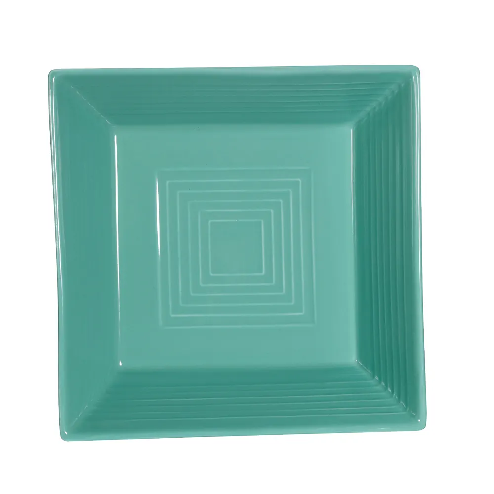 CACChina TG-B8-G Tango Bowl, 42 Oz, 8" Square, Green Porcelain, Embossed, Dishwasher – 1 Dozen