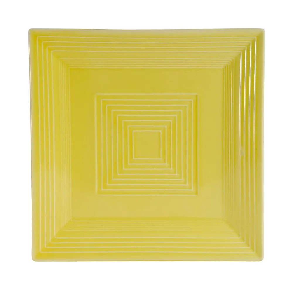 CACChina TG-SQ8-SFL - Sunflower 8" x 8" x 5/8" Porcelain Plate, Dishwasher Safe - Dozen