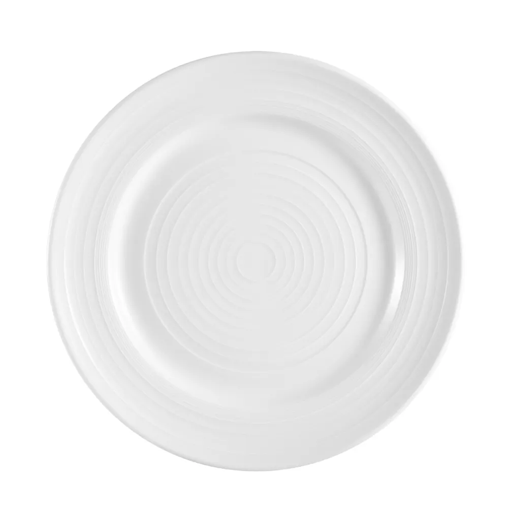 CAC China TGO-21 Tango Plate, 12" Dia x 1-5/8" H, Bone White Porcelain, Dishwasher Safe - Dozen