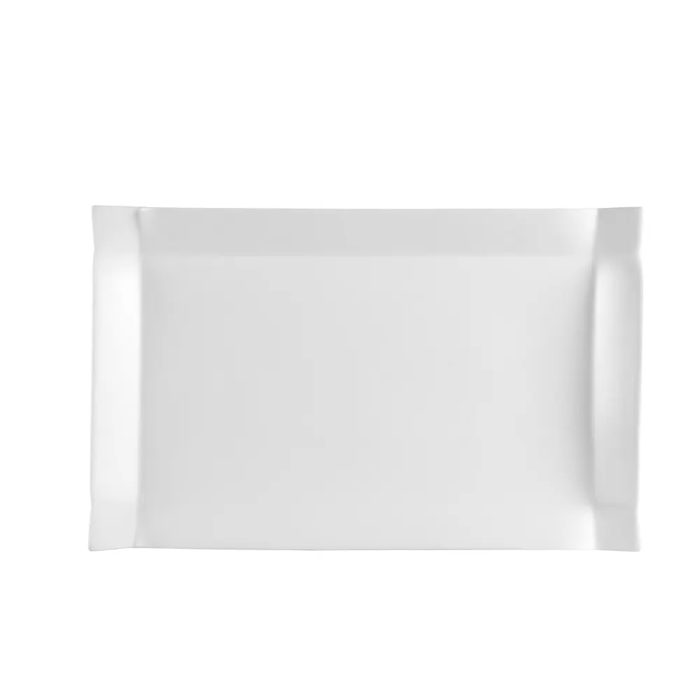 CACChina TMS-51 Times Square Platter – 15"½ x 10" Rectangular Porcelain White Safe - Dozen