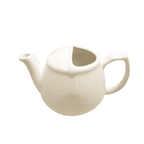CAC China TPW-1-C1 Accessories Teapot, 15 Oz., 6-1/2"L x 4"W x 3-1/2"H, Porcelain, Bone White - Dozen