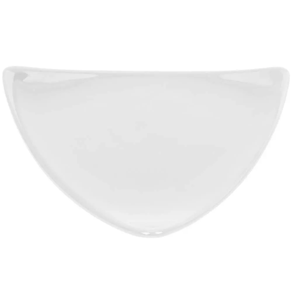 CAC China TRG-16 Festiware Plate, 10-1/2" x 10-1/2" x 1-1/8", Triangular, White Porcelain - Dozen