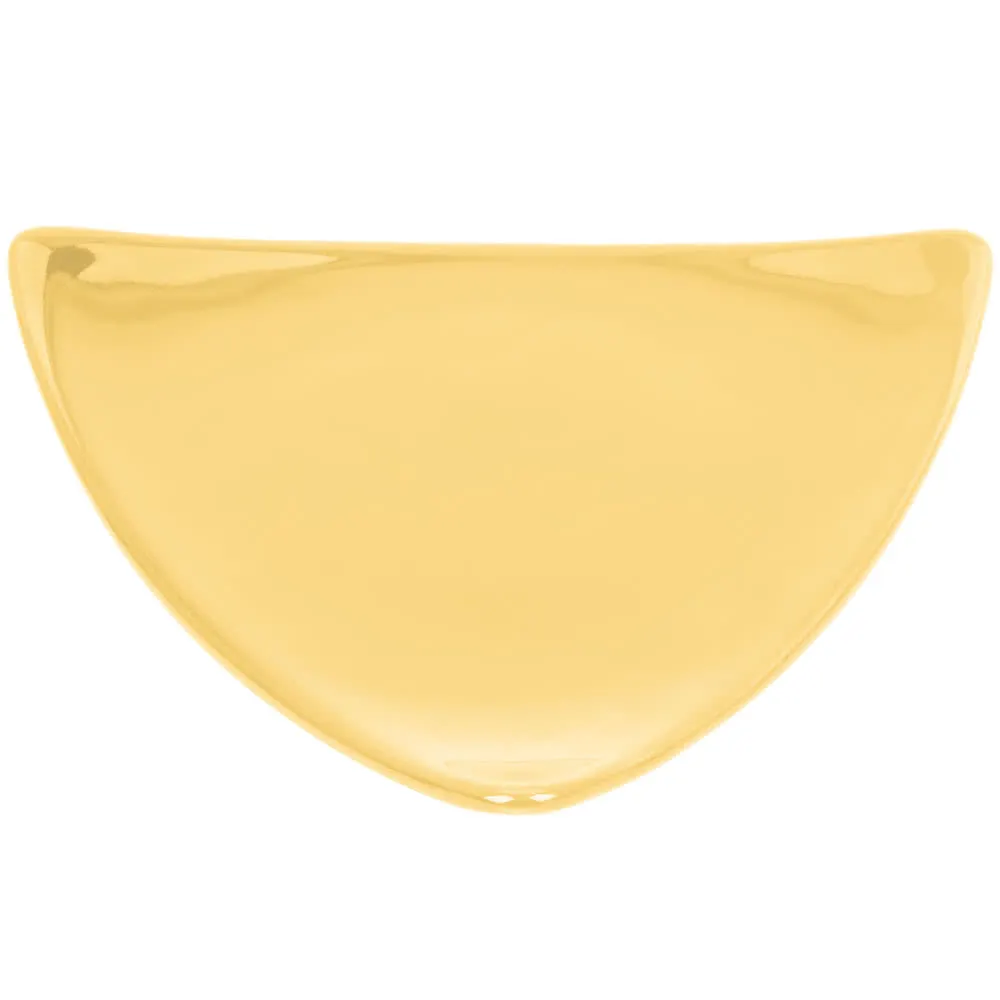 CAC China TRG-23-Y Triangular Plate 12-1/2" x 12-1/2" x 1-1/2" Flat Edge Yellow Ceramic - Dozen