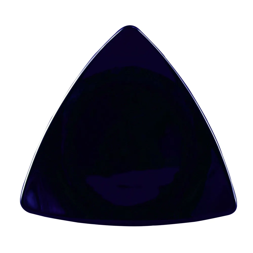 CAC China TRG-7-BLU Triangular Blue Ceramic Plate 7" x 7" x 0.75", Dishwasher/Oven/Microwave -1 Dozen