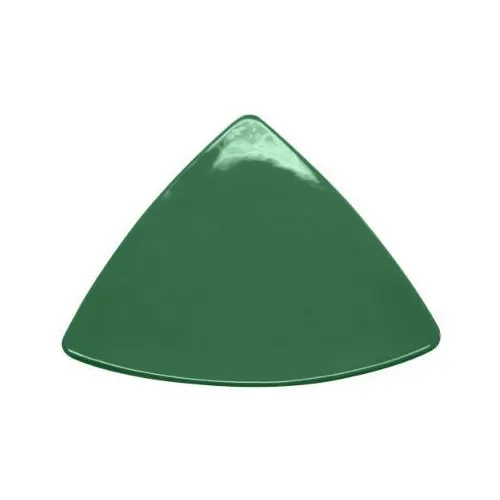 CACChina TRG-9-G Green Triangular Plate, 8-1/2"L x 8-1/2"W x 1"H, Flat Edge, Ceramic - Dozen