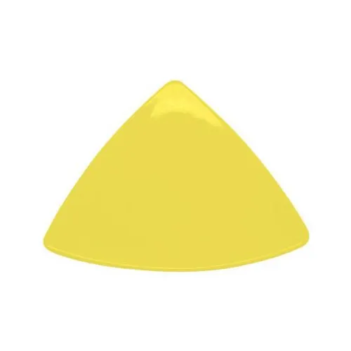 CACChina TRG-9-Y Festiware Triangular Yellow Ceramic Plate 8.5"x8.5"x1", Flat Edge, 1 Dozen