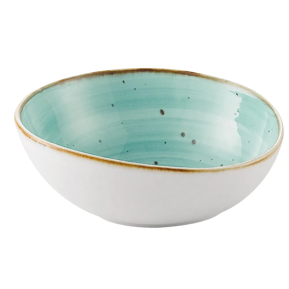 CACChina TUS-B6-TQS Soup Bowl, 13oz, 6" x 5-3/8" x 2-3/8", Turquoise Glaze Porcelain - Dozen