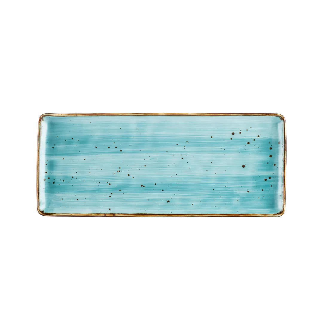 CAC China TUS-RT41-TQS Tucson Platter, 14" L x 6" W x ½" H, Porcelain Turquoise - Dozen