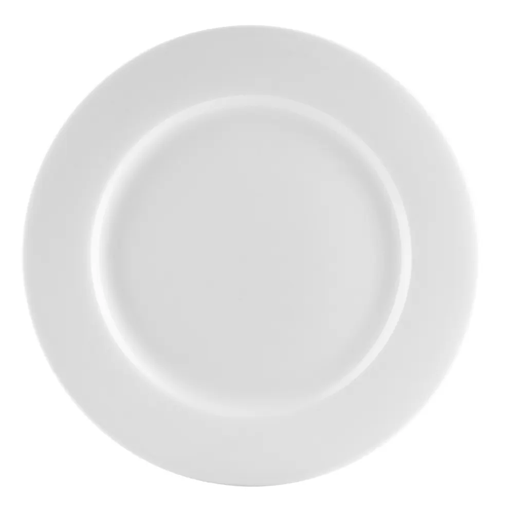 CAC China UVS-5 Universal Plate – 5-1/2" Dia., 1/4" H, Round Porcelain Super White – 1 Dozen