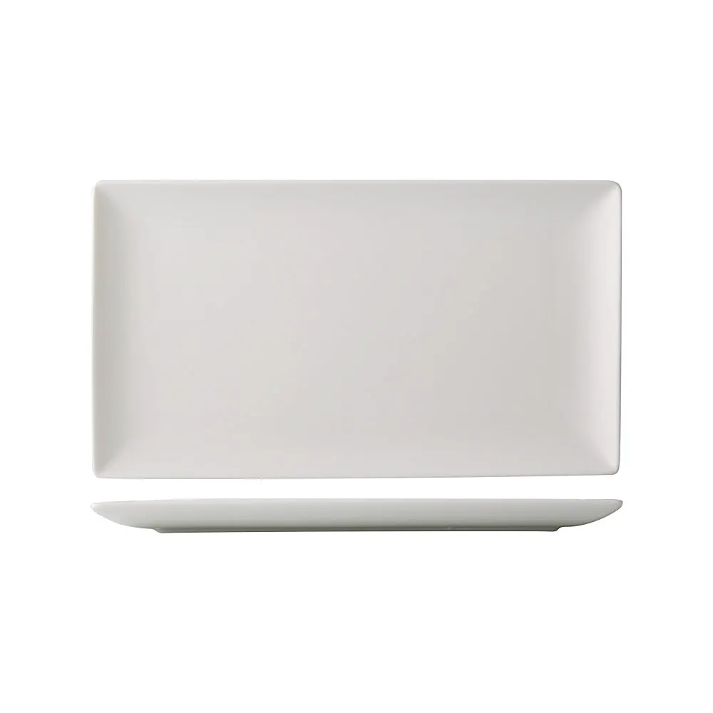 CACChina VCT-51 Victoria Platter – 14½" Deep Rim Porcelain Bone White, Dishwasher Safe - Dozen