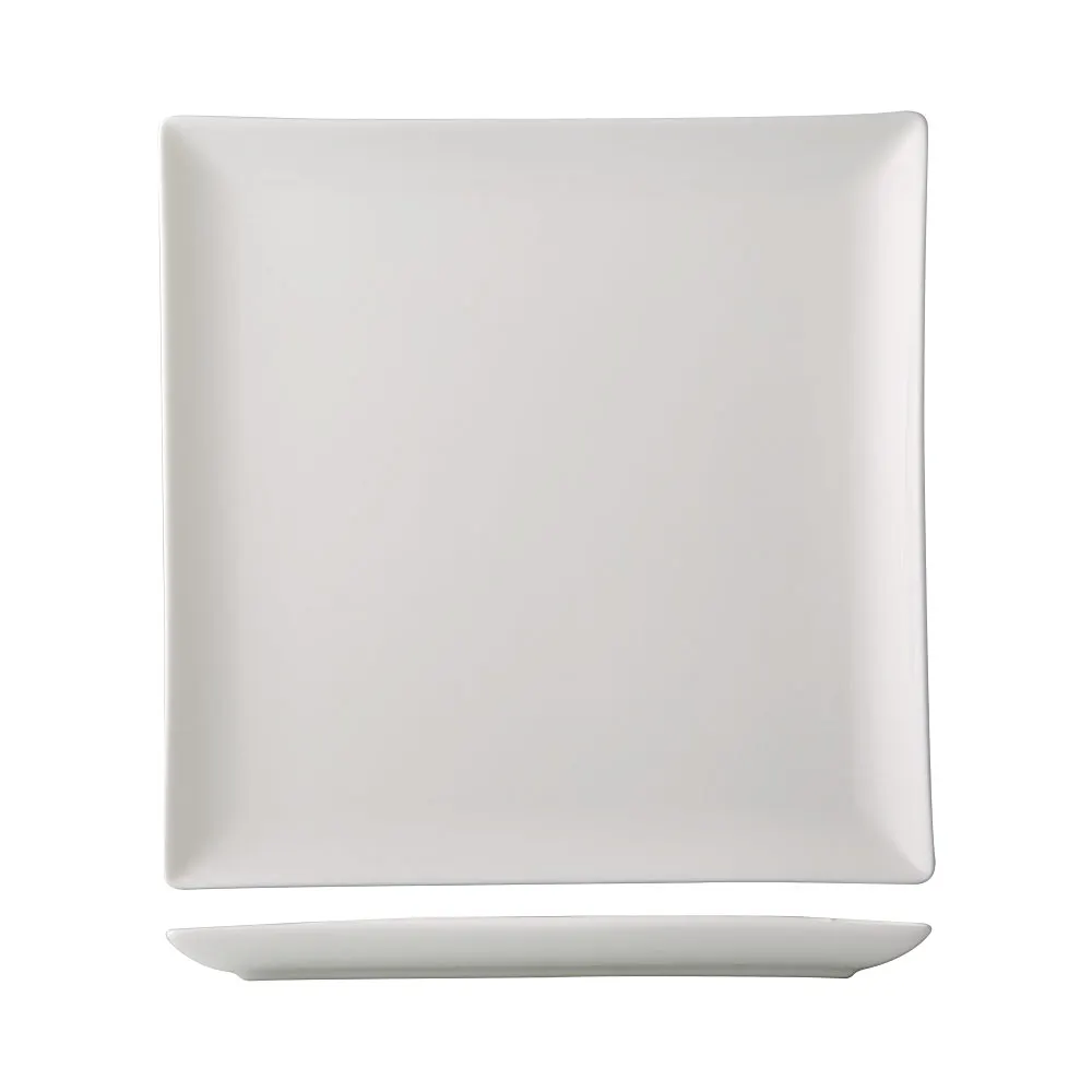CAC China VCT-7 Victoria Plate – 7" x 7" x 0.5" Square Bone White Coupe, Dishwasher – 1 Dozen