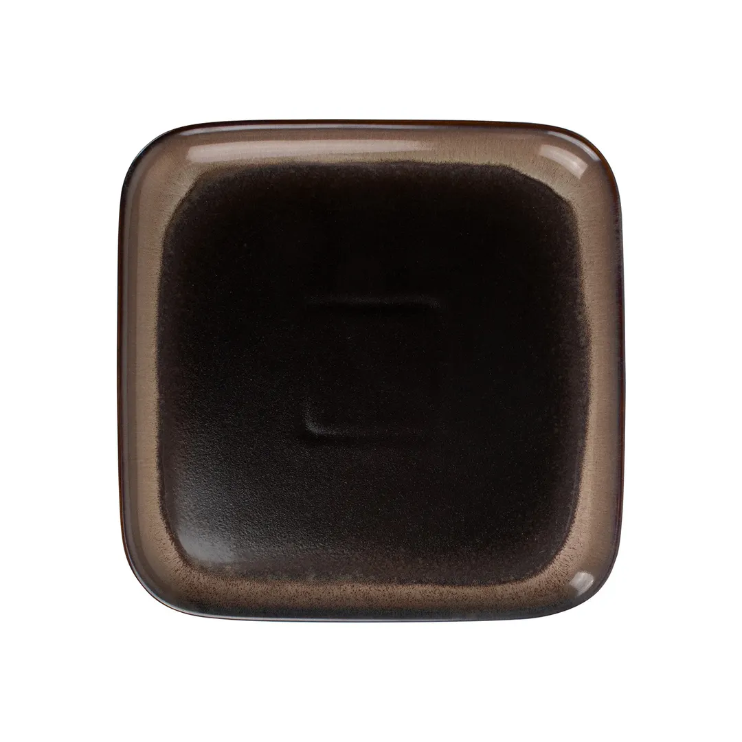 CACChina VEN-SQ16 Venus Plate, 10-1/4" Square China, Midnight Black/Desert Beige - Dozen