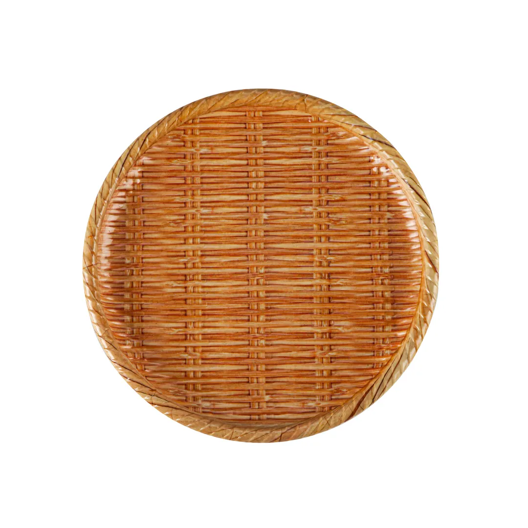 CAC China XBMB-8 - 8" Round Brown China Plate, 3/4" Height, Wide Rim, Curved Edge - Dozen