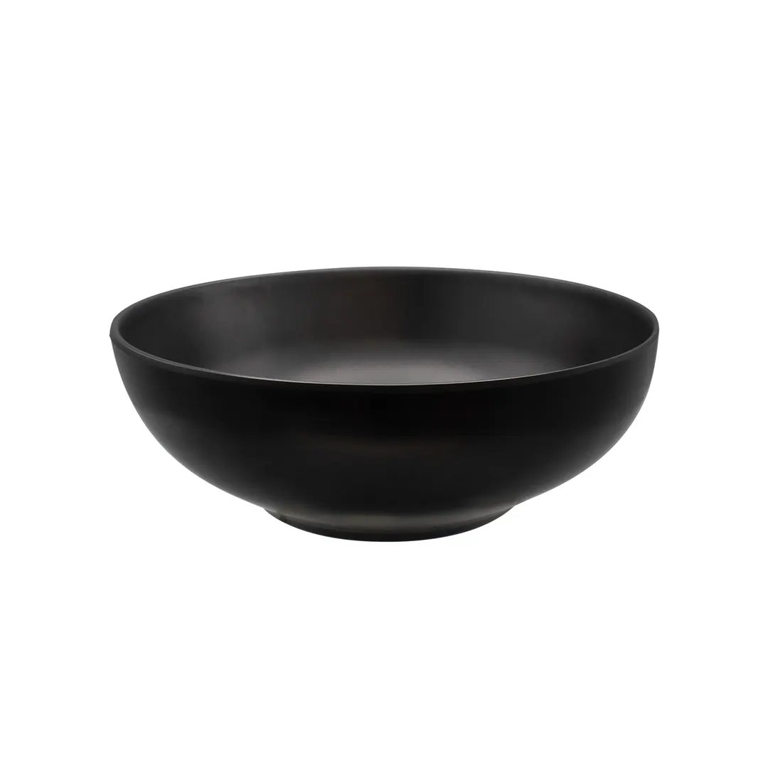 CACChina XBRW-BL9 Brunswick Bowl, 55oz, 8-1/2" Dia × 3" H, Matte Black, Round, Low, China - Dozen