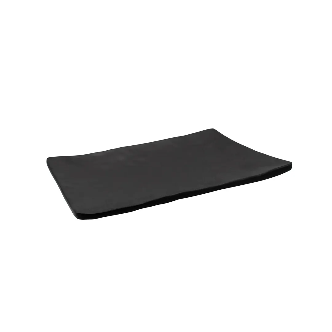 CACChina XCLD-RT12 Cloud Platter – 10"W x 6-7/8"D x 1"H, Matte Black China Curved Med Rim – 1 Dozen