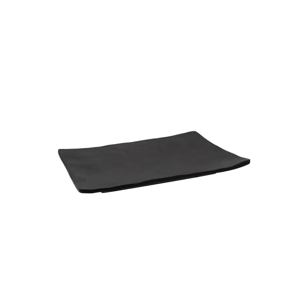 CAC China XCLD-RT33 Cloud Platter – 8"W x 5-1/2"D x 7/8"H, Matte Black, Curved Edge, China 1 Dozen