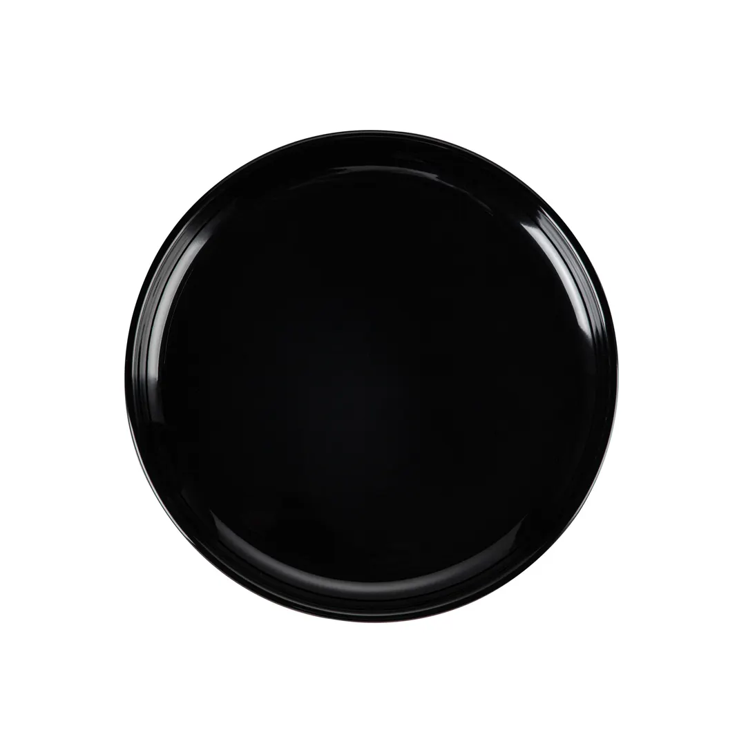 CAC China XCOP-7-K Cooper Plate, 7-1/2" Dia. x 7/8" H, Round Coupe, Black Porcelain - Dozen