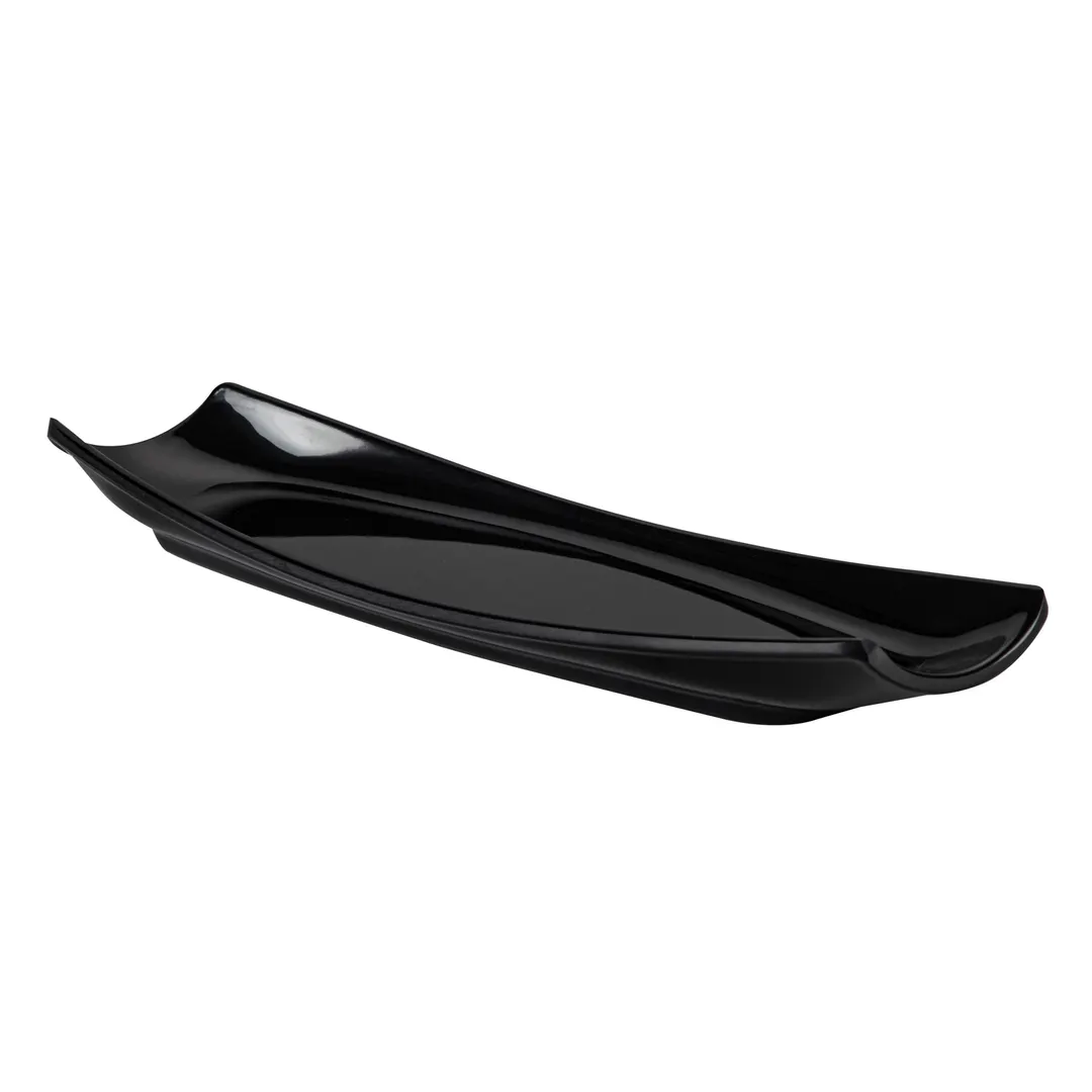 CAC China XCOP-BT14-K Platter, 13-5/8"W x 4-3/8"D x 1-3/8"H, Boat Shape, Black, China, 1 Dozen