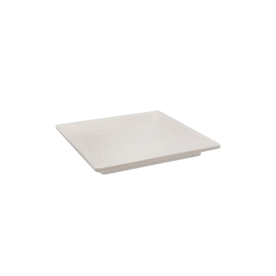 CAC China XFCH-SQ7 - Square White China Plate 7" x 7" x 5/8", Flat Edge, Narrow Rim - Dozen