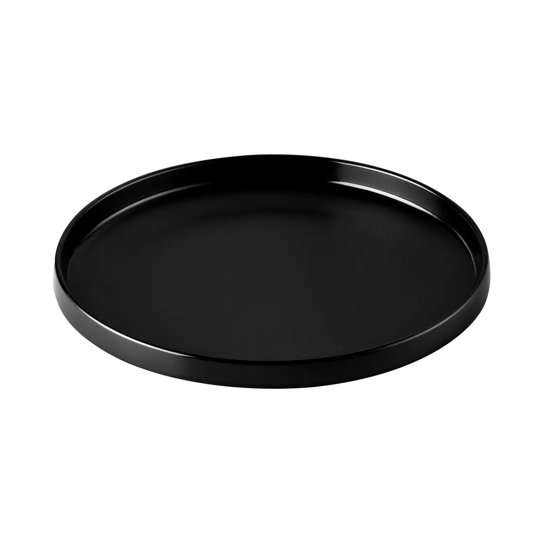 CACChina XHDS-9-K Hudson Plate – 9-7/8" Dia, 1-1/8" H, Round, Flat Edge, Narrow Rim, Matte Black, 1 Dozen