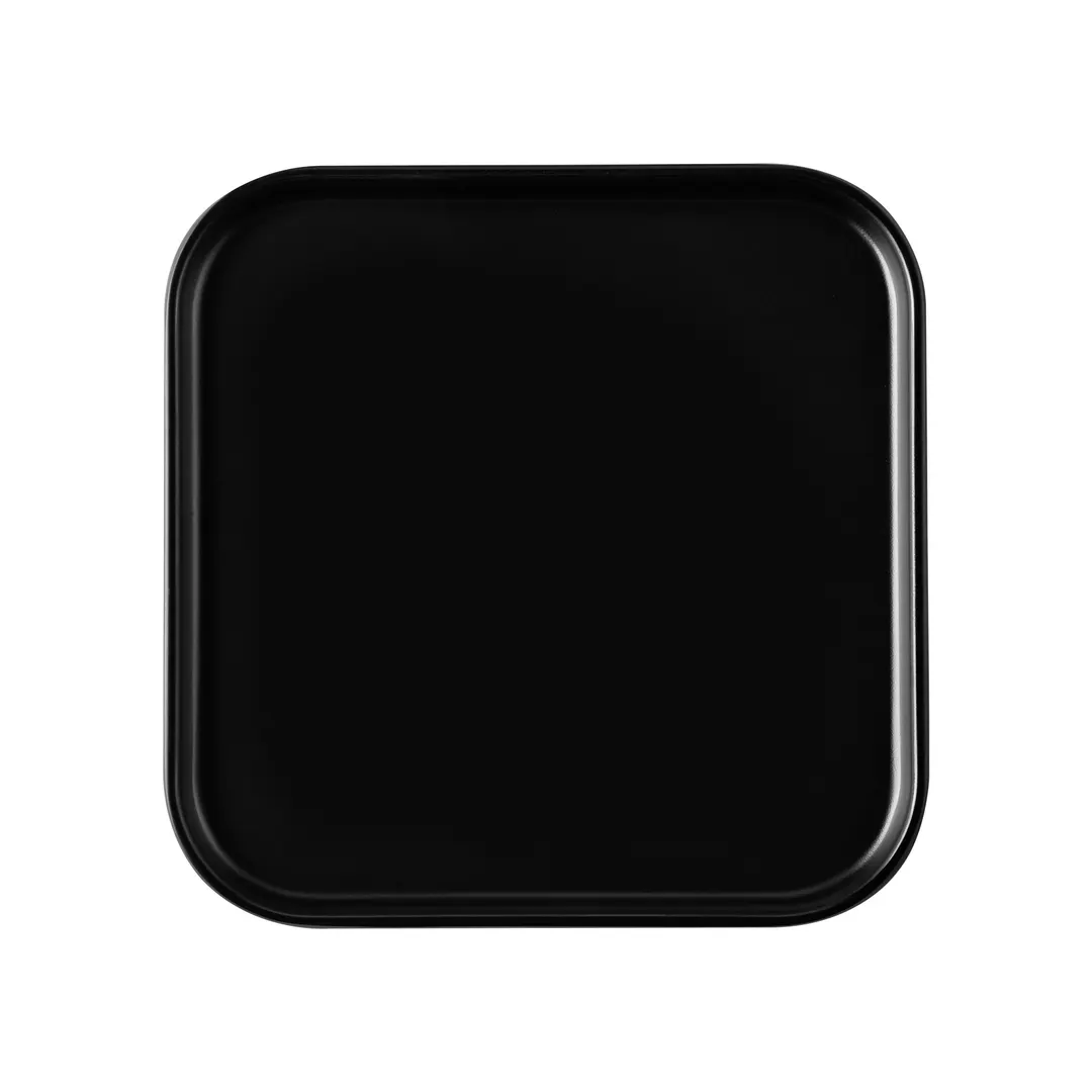 CAC China XHDS-SQ16-K Hudson Plate 10"x10"x7/8" Square Matte Black Flat Edge Narrow Rim - Dozen