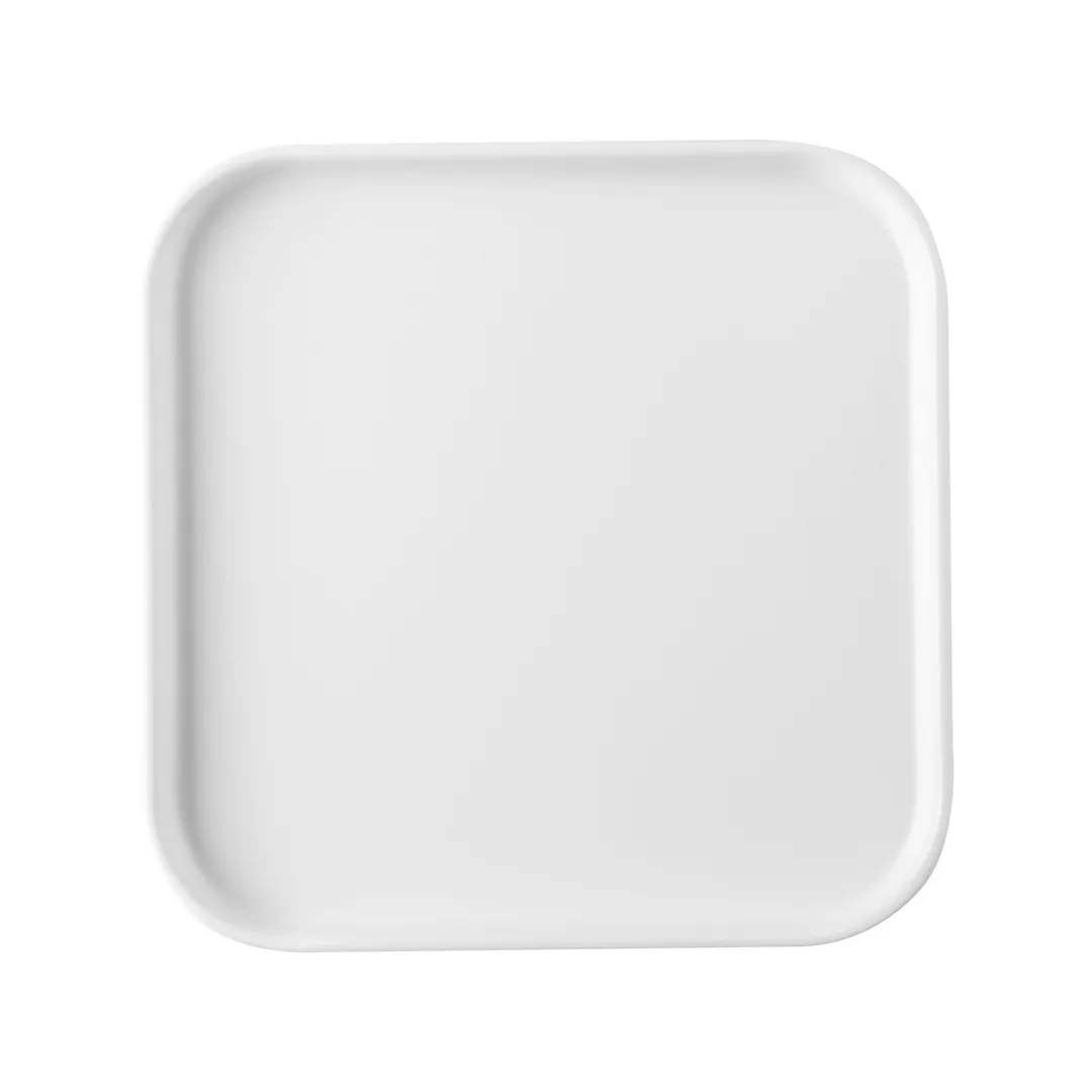 CAC China XHDS-SQ8-W Plate 8-1/8" x 8-1/8" x 7/8", Matte White, Flat Edge, Narrow Rim - Dozen