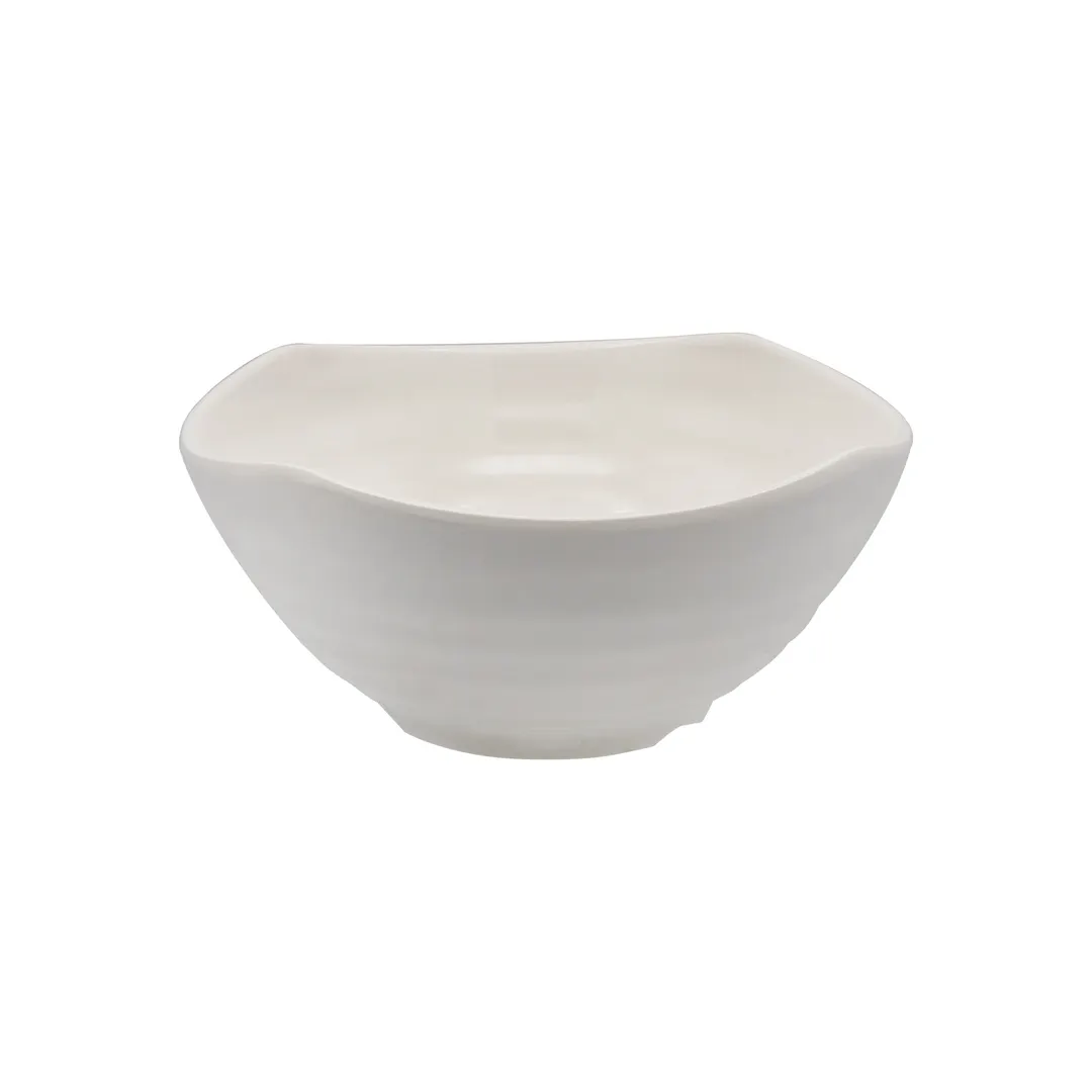 CAC China XSHL-Q8B Seashell Bowl, 40oz, 7-1/2"W x 7-1/2"D x 3-3/8"H, Square White China - Dozen