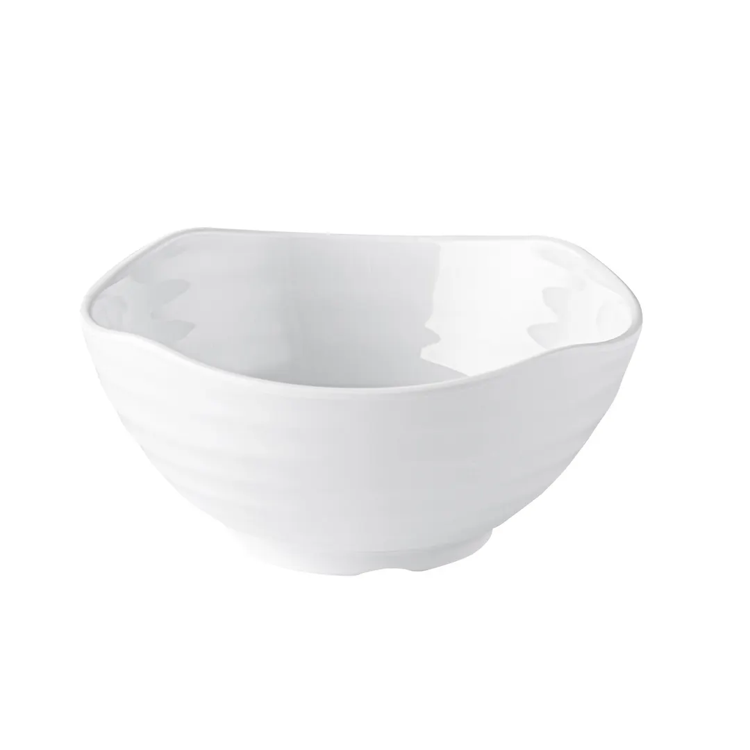 CAC China XSHL-Q9B Seashell Bowl, 55oz, 8-1/2" W x 8-1/2" D x 3-3/4" H, Square White China - Dozen