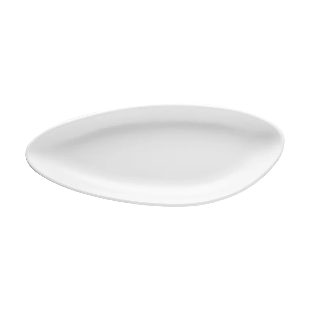 CACChina XSTN-13-W Triangular Matte White China Platter 11-1/8"W x 4-1/2"D x 1-1/4"H - Dozen