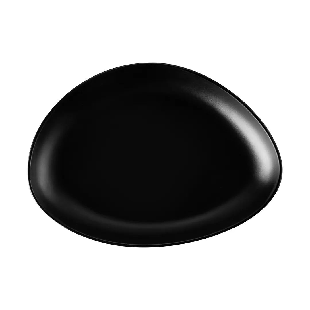 CAC China XSTN-9-K Shelton – 8-7/8"W x 6-1/2"D x 1-1/8"H, Triangular Coupe, Black, China – 1 Dozen