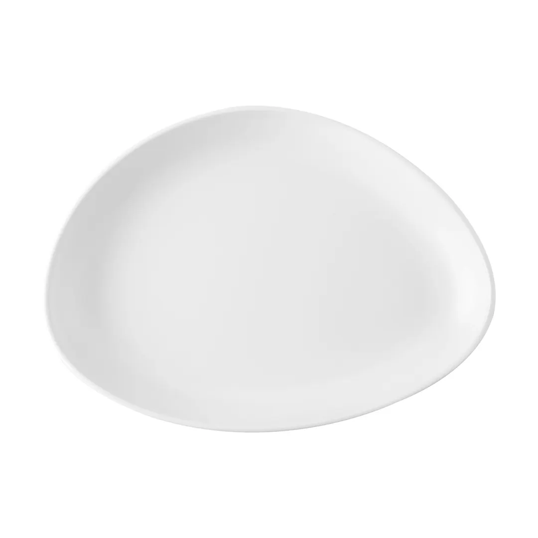 CAC China XSTN-9-W Shelton Plate – 8-7/8" W × 6-1/2" D × 1-1/8" H, Matte White China – 1 Dozen
