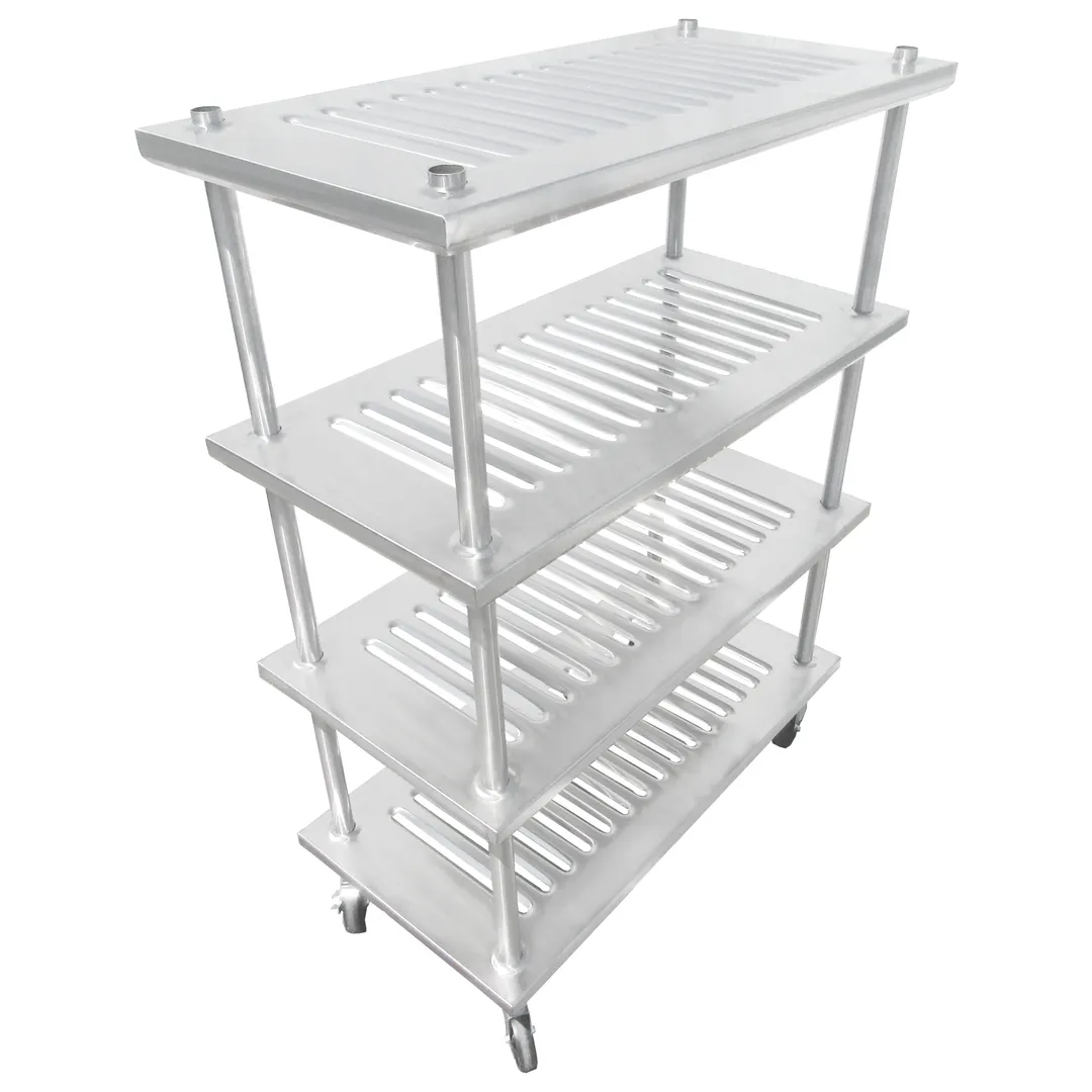 IMC Teddy UP-4824-4L Pot & Pan Shelving, 4-Shelf Louvered Rack, 48" W x 24" D x 61" H, 16-GA Stainless, NSF