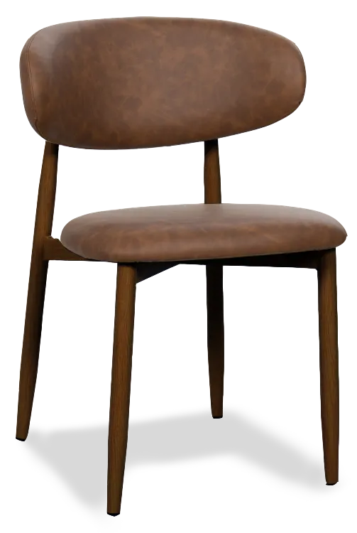 JustChair U44518-GR2 Petal Side Chair, Upholstered Tufted Back, Steel Frame with Wood-Look Finish, Grade 2 Upholstery