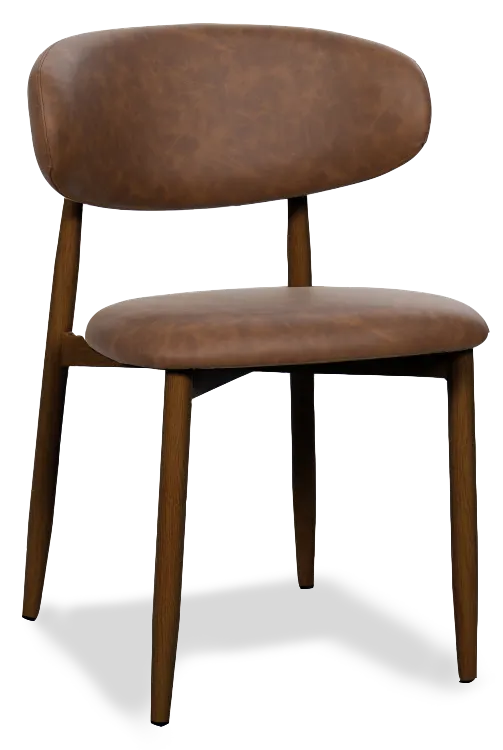 JustChair U44518-GR3 Petal Side Chair, Upholstered Tufted Back, Steel Frame with Wood-Look Finish, Grade 3 Upholstery