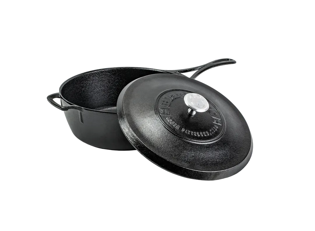 Lodge BL49LDSK Blacklock Cast Iron Skillet, 4 Qt., 13-1/2" W x 14-1/5" D x 5" H, Handle, 13-17" Dia